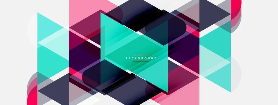 Abstract geometric design. Overlapping triangles, squares create modern Stockillustratie
