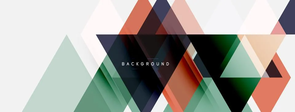 Abstract geometric design. Overlapping triangles create modern, colorful 스톡 일러스트