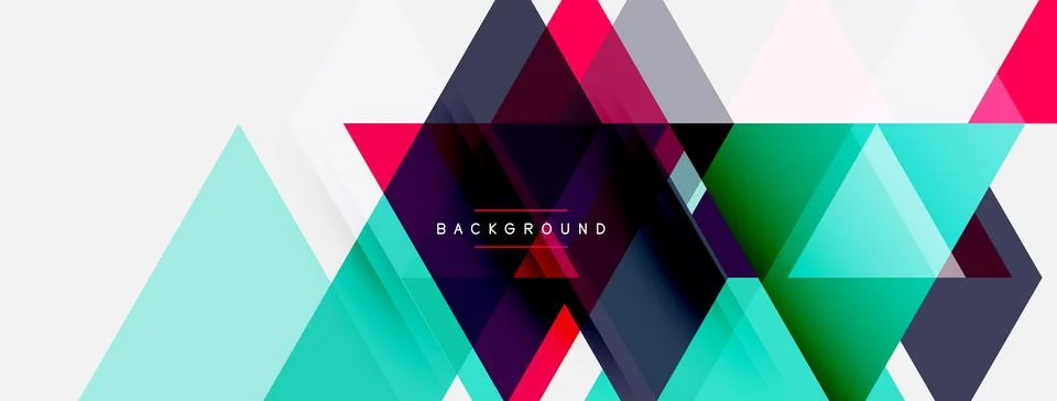 Abstract geometric design. Overlapping triangles create vibrant color gradi.. Stock Illustration