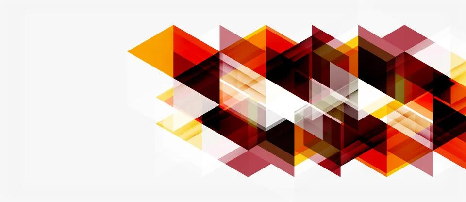 Abstract geometric design. Overlapping triangles create dynamic pattern. Warm イラスト素材