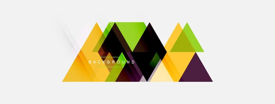 Abstract geometric design. Overlapping triangles create modern, colorful Illustrazione stock