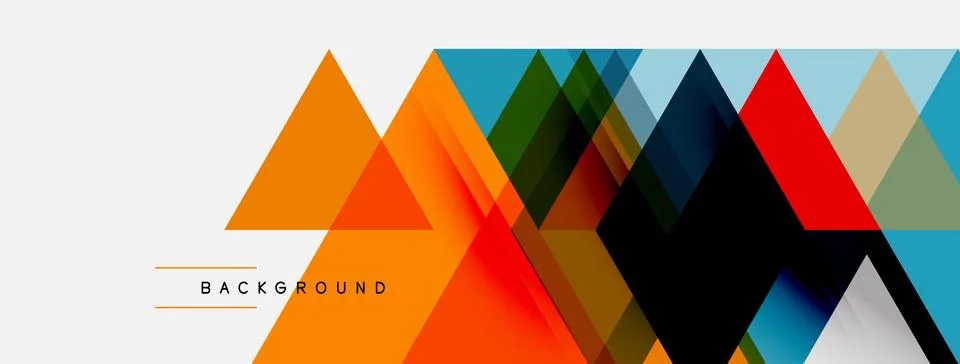 Abstract geometric design. Overlapping triangles create dynamic colorful pa.. Stock Illustration