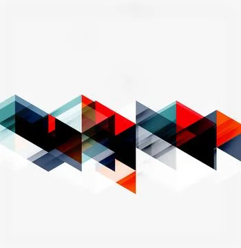 Abstract geometric design. Overlapping triangles create dynamic pattern. Red, Stock Illustration