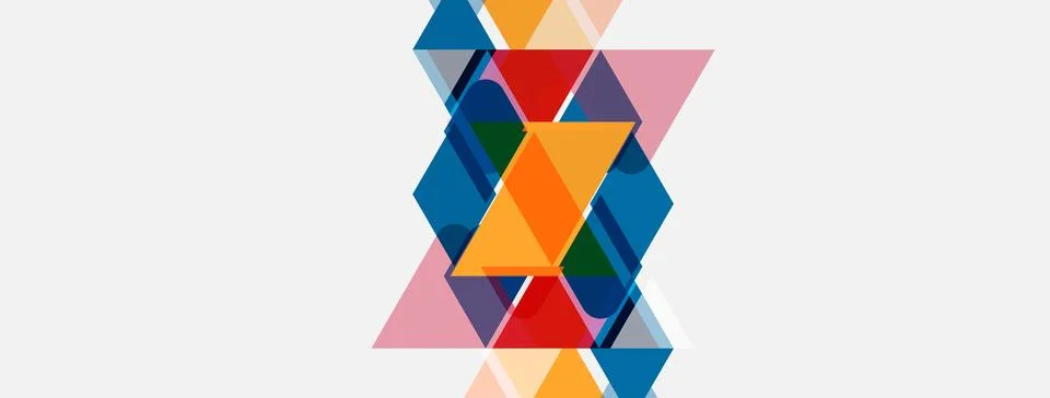 Abstract geometric design. Overlapping triangles create complex pattern. Warm Stock Illustration