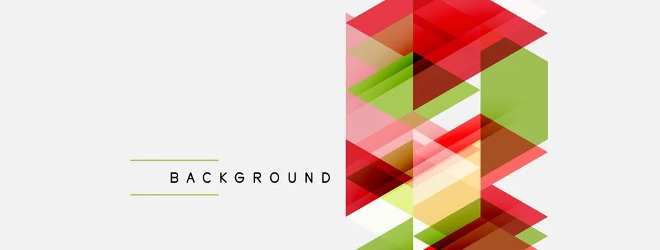 Abstract geometric design. Overlapping triangles create vibrant, colorful Stock Illustration