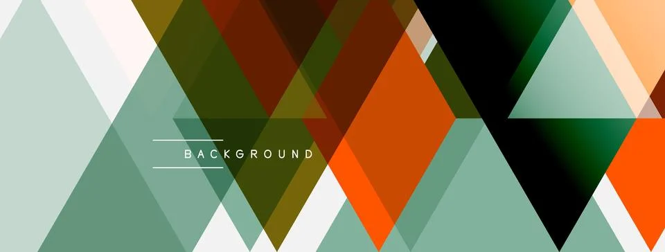 Abstract geometric design. Overlapping triangles create modern, colorful Stock Illustration