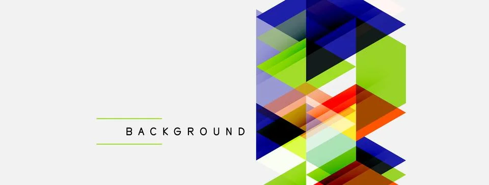 Abstract geometric design. Overlapping triangles create vibrant, colorful Stock Illustration