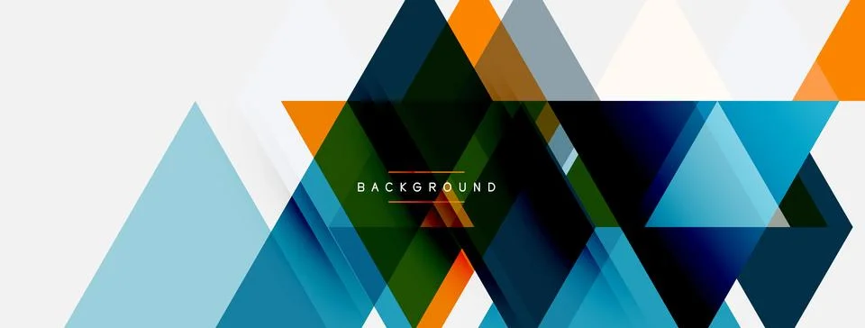 Abstract geometric design. Overlapping triangles create modern, colorful Illustrazione stock