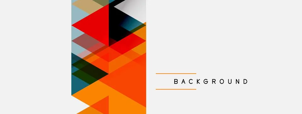 Abstract geometric design. Overlapping triangles create vibrant color blocks. Illustrazione stock