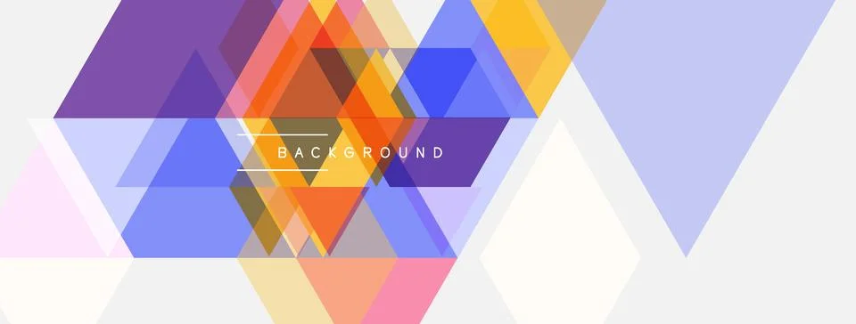 Abstract geometric design. Overlapping triangles create vibrant, colorful 스톡 일러스트
