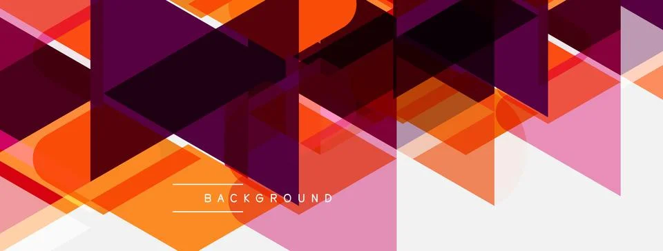 Abstract geometric design. Overlapping triangles create vibrant, modern Illustrazione stock