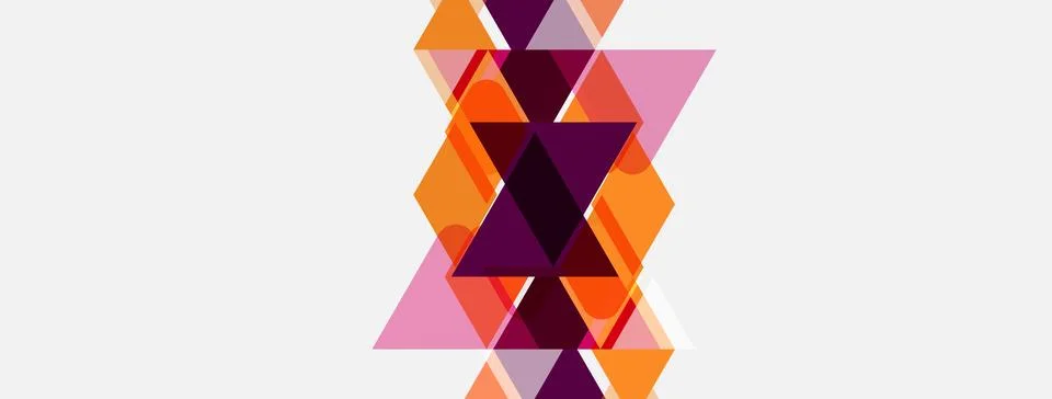 Abstract geometric design. Overlapping triangles create complex pattern. Warm Stock Illustration