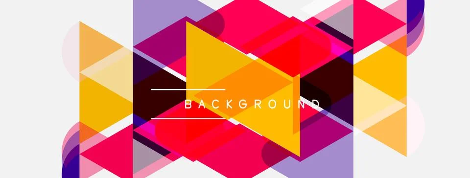 Abstract geometric design. Overlapping triangles create vibrant color blocks. Stock Illustration