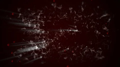 Abstract geometric design with plexus effect illuminating on dark background Stock Footage 123088027