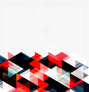 Abstract geometric design. Red, black, white shapes overlap creating dynamic Stock Illustration