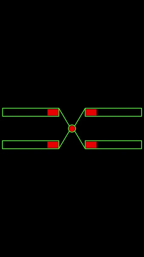 Abstract geometric design with red rectangles and green lines. Neon green a.. Stock Footage 344861381