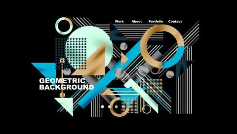 Abstract geometric design. Shapes overlap, creating dynamic composition. Light Stock Illustration