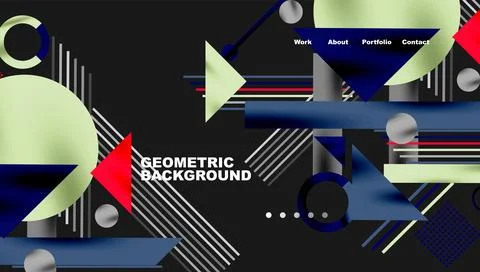 Abstract geometric design. Shapes overlap, creating dynamic visual effect. Dark Illustrazione stock