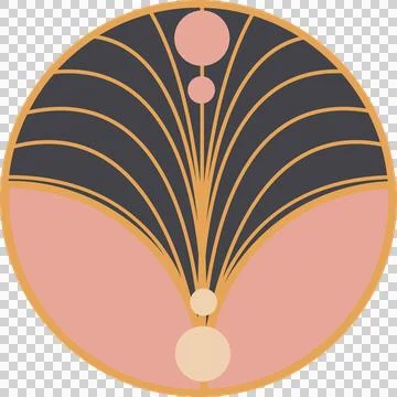 Abstract geometric design is showing flat radial rays and concentric circles on Illustrazione stock