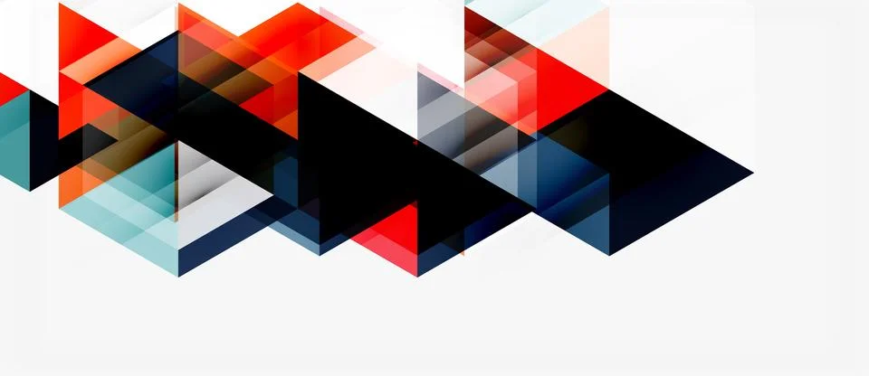 Abstract geometric design. Triangles overlap, creating dynamic composition... Illustrazione stock