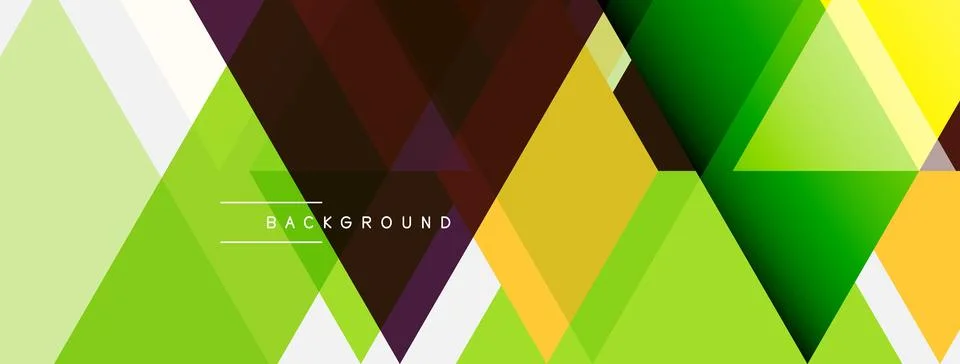 Abstract geometric design. Triangles overlap, creating vibrant color patterns Illustrazione stock
