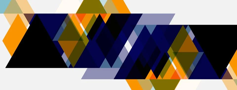 Abstract geometric design. Triangles overlap, creating dynamic composition. Illustrazione stock