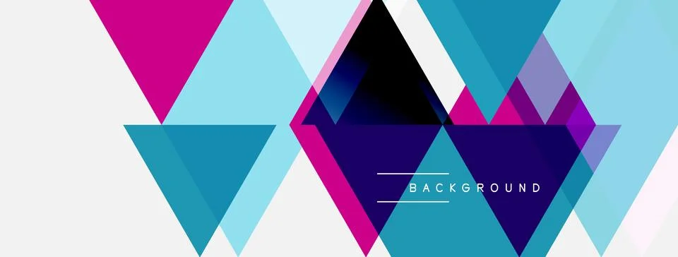 Abstract geometric design. Triangles overlap, creating vibrant color gradient Stock Illustration