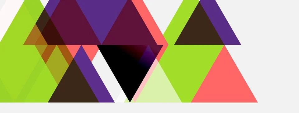 Abstract geometric design. Triangles overlap, creating vibrant color blocks. 스톡 일러스트