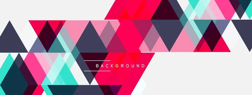 Abstract geometric design. Triangles overlap, creating vibrant color blocks. 스톡 일러스트