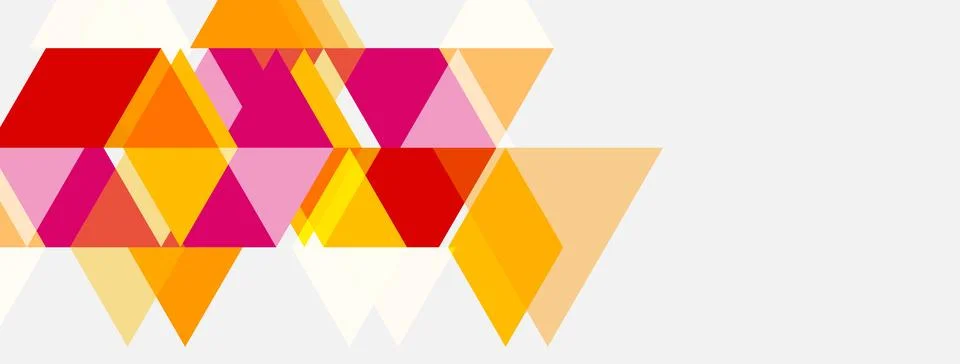 Abstract geometric design. Triangles overlap, creating vibrant color patterns Stock Illustration