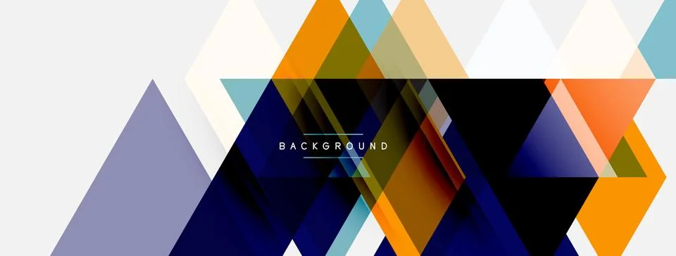 Abstract geometric design. Triangles overlap, creating layered effect. Colors Stock Illustration