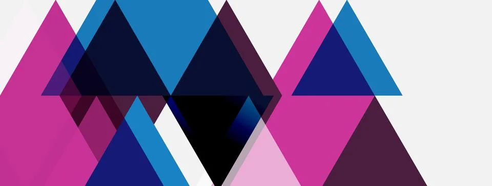 Abstract geometric design. Triangles overlap, creating vibrant color blocks. Illustrazione stock