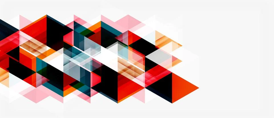Abstract geometric design. Triangles overlap, creating dynamic visual texture Stock Illustration