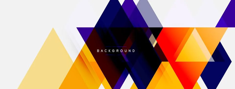 Abstract geometric design. Triangles overlap, creating dynamic composition. Stock Illustration