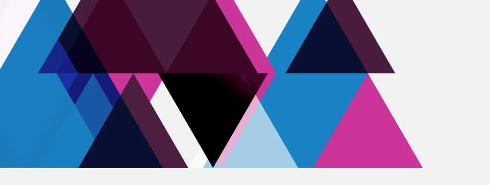 Abstract geometric design. Triangles overlap, creating vibrant color patterns Illustrazione stock