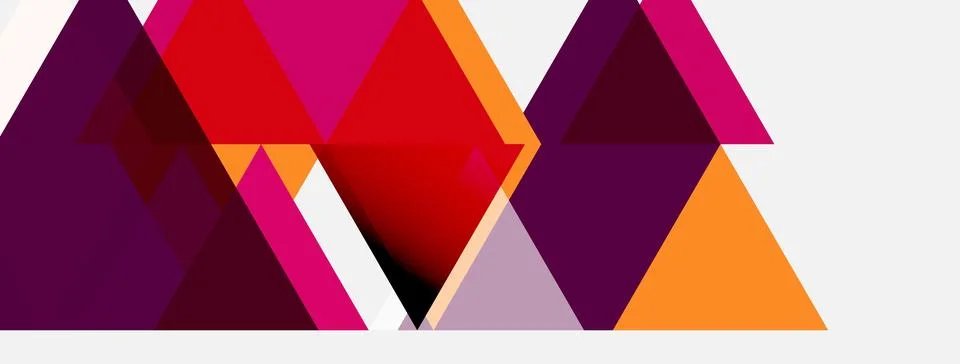 Abstract geometric design. Triangles overlap, creating vibrant color blocks. Illustrazione stock