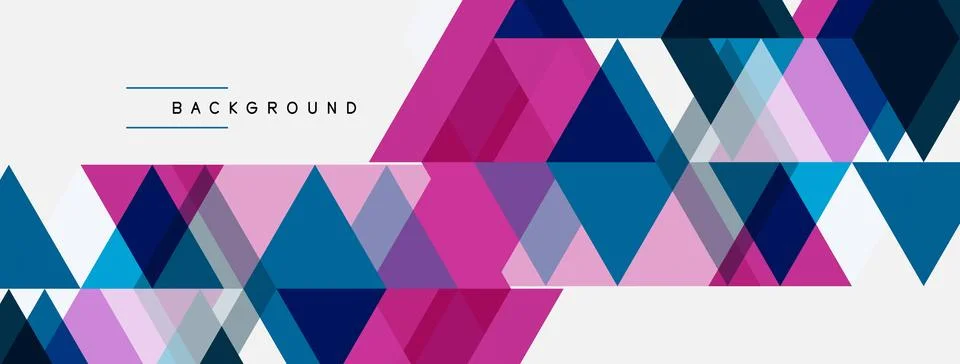 Abstract geometric design. Triangles overlap, creating vibrant color patterns イラスト素材
