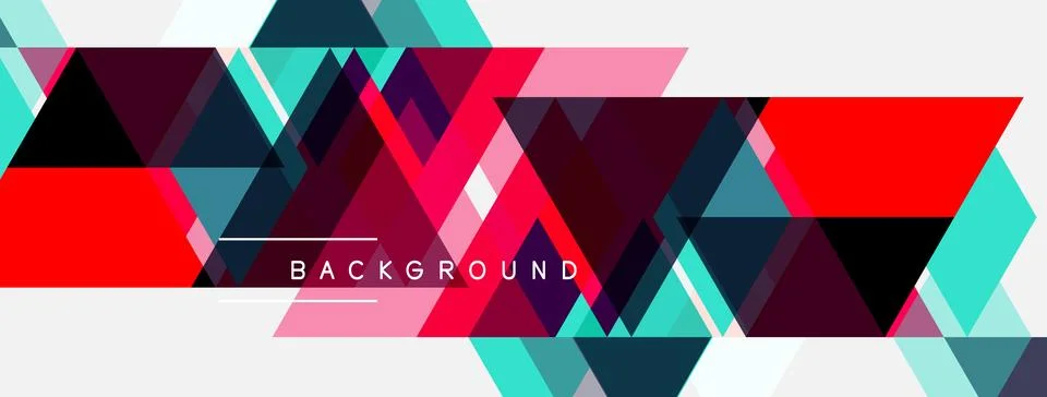Abstract geometric design. Triangles, rectangles create dynamic pattern. Red, イラスト素材