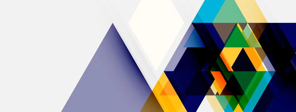 Abstract geometric design. Triangles, squares create dynamic composition. C.. Stock Illustration