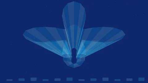 Abstract geometric design with vibrant blue shapes creating an artistic pat.. イラスト素材