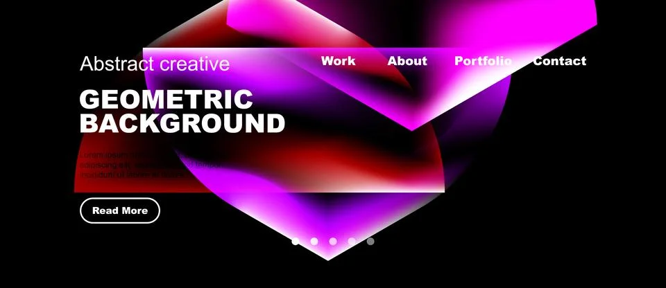 Abstract geometric design. Vibrant pinks, reds dominate dark background. Text Illustrazione stock
