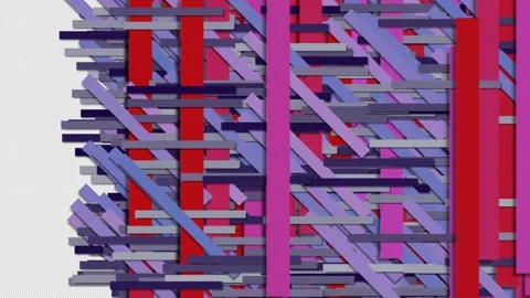 Abstract Geometric Design of Vibrant Striped Patterns, Alpha Channel Transition Stock Footage 307603399