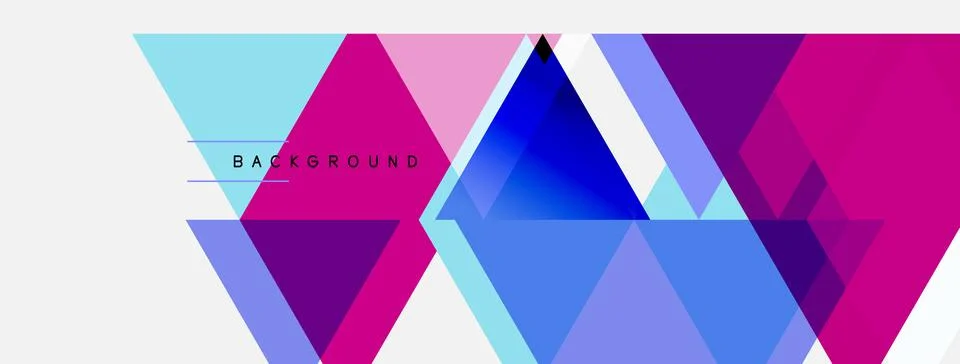 Abstract geometric design. Vibrant triangles overlap, creating dynamic colorf Stock Illustration