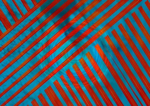 Abstract Geometric Diagonal Stripes With Red and Blue Concentric Pattern an.. Stock Photos