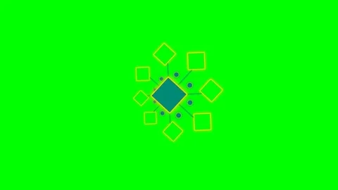 Abstract geometric diagram with a central square and surrounding elements Video stock 341823981