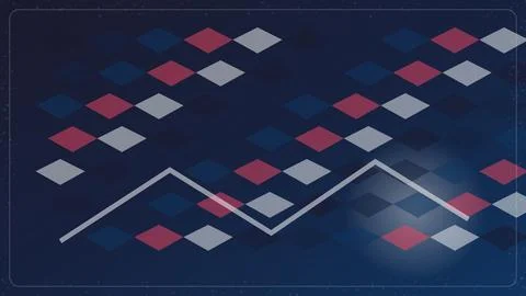 Abstract geometric diamond pattern background with a white zigzag line and .. Stock Illustration