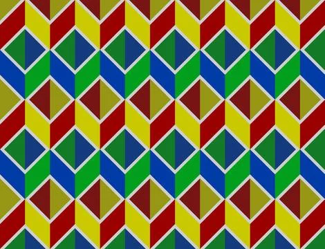 Abstract Geometric Diamond Pattern with Colorful Seamless Background Stock Illustration
