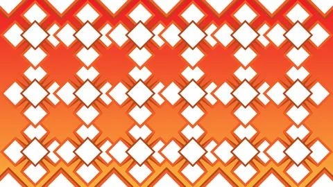 Abstract Geometric Diamond Pattern in Vibrant Orange Gradient Background Illustrazione stock