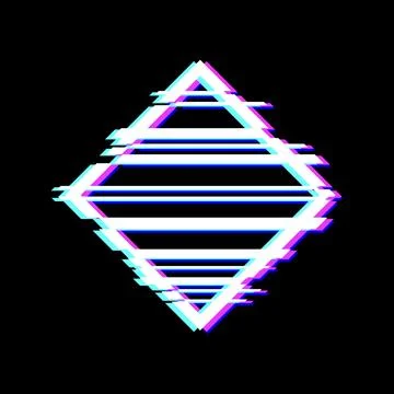 Abstract geometric diamond shape with glitch effect Stock Illustration