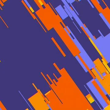 Abstract Geometric Digital Art Background with Vibrant Orange and Purple Stock Illustration